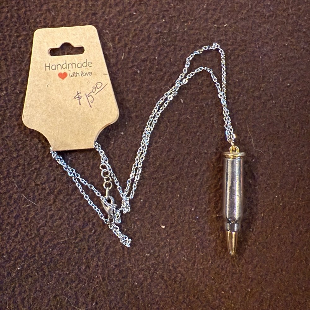 Silver Bullet Pendant Necklace